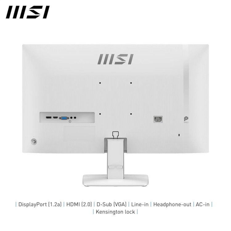 MSI PRO MP275W E2 27" IPS FULL HD 120HZ 1 MS EYE CARE -IN SPEAKERS  VGA & HDMI & DP - WHILE