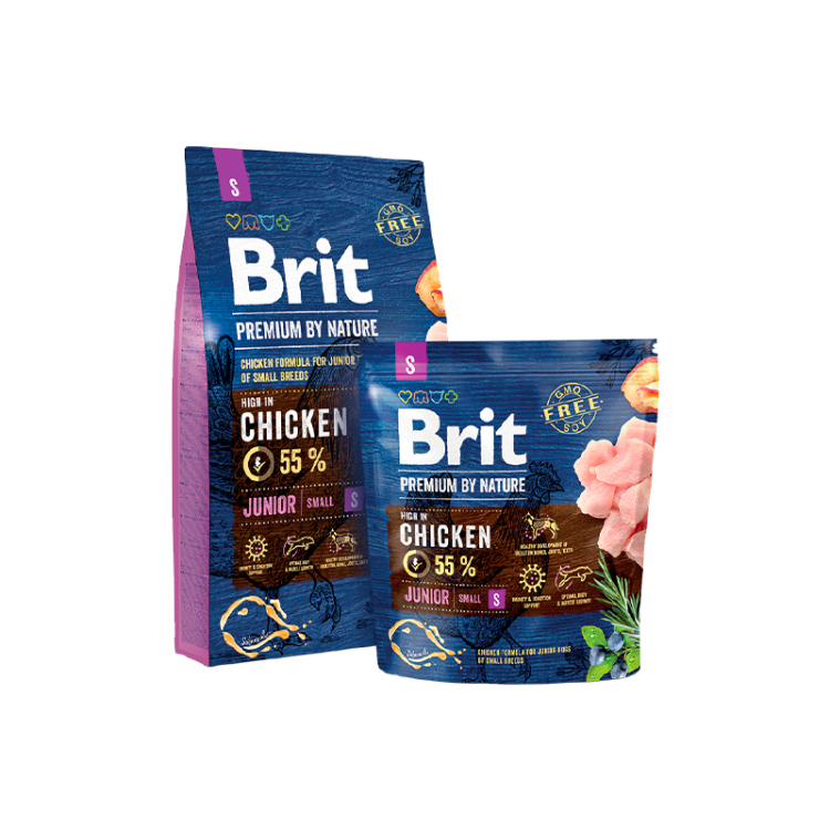بريت بريميوم – طعام جاف للكلاب بنكة الدجاج (سلالة صغيرة)