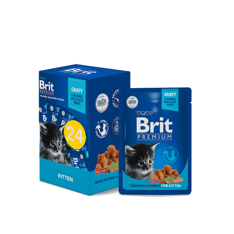 بريت بريميوم – طعام رطب للقطط الصغيرة بنكهة الدجاج