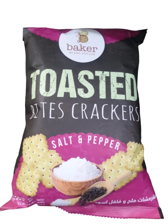 بيكر مقرمشات ملح وفلفل اسود 110غ