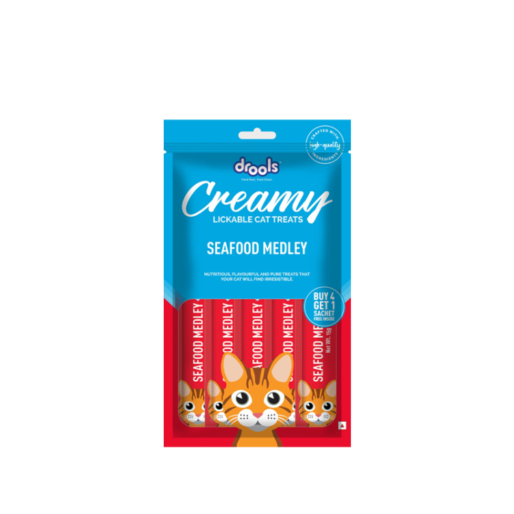 دروولز - تريتس كريمية للقطط بنكهة السلطعون والدجاج 