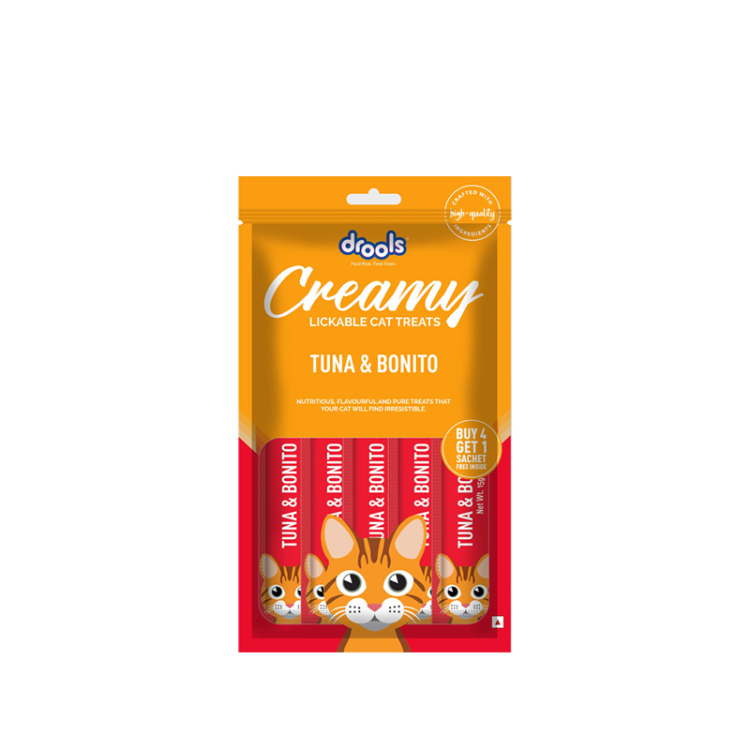 دروولز - تريتس كريمية للقطط بنكهة التونة والبونيتو 