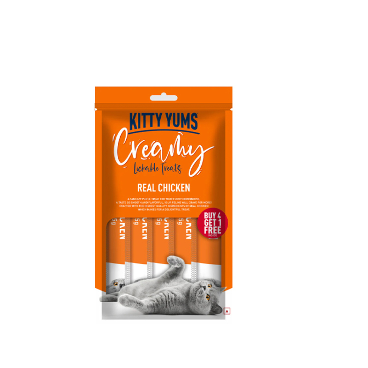 كيتي يامز - تريتس كريمية للقطط بنكهة الدجاج الحقيقي