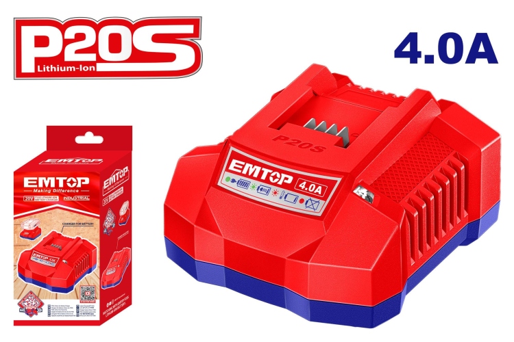 شاحن بطاريه سريع  20V  4.0 AH جديد    EFCR20411