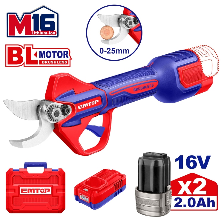  مقص شجر شحن 16V مع 2 بطاريه و شاحن   ELSL162582