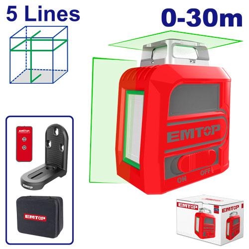 جهاز ليزر اخضر 5 خط   افقي و عامودي   30 متر  ESLE2M05 