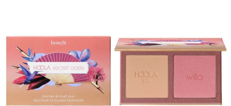 BENEFIT, HOOLA SECRET OASIS MINI BRONZER AND BLUSH DUO بينيفيت، بلشر + برونزر هولا بحجم ميني