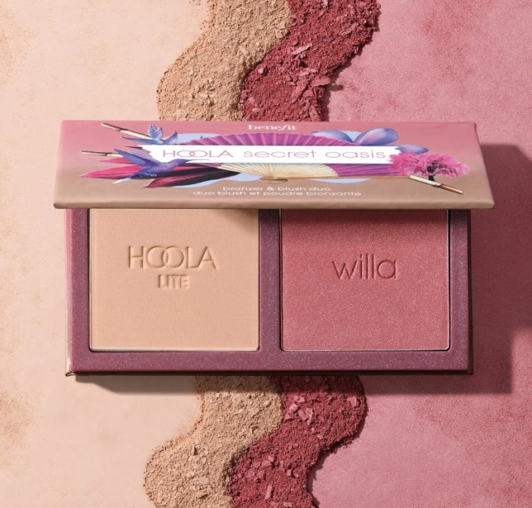 BENEFIT, HOOLA SECRET OASIS MINI BRONZER AND BLUSH DUO بينيفيت، بلشر + برونزر هولا بحجم ميني