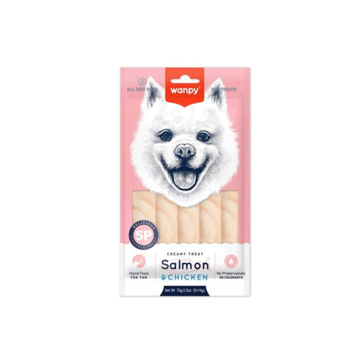 وانبي – مكافآت كريمية للكلاب بطعم السلمون والدجاج