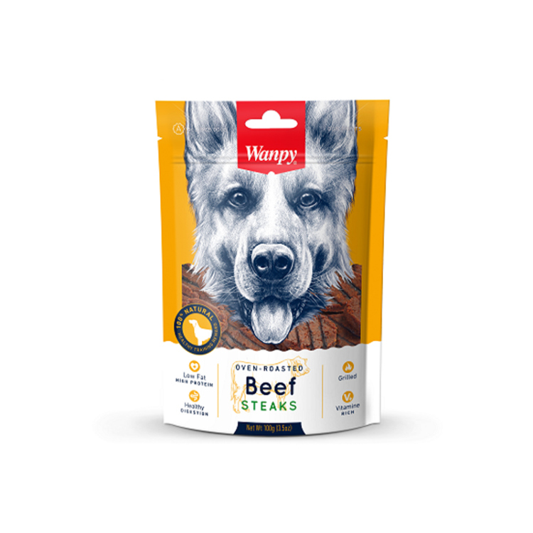 وانبي شرائح لحم البقر المشوي للكلاب