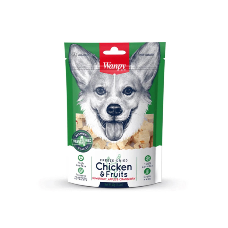 وانبي مكافآت مجففة بالتجميد بالدجاج والفواكه