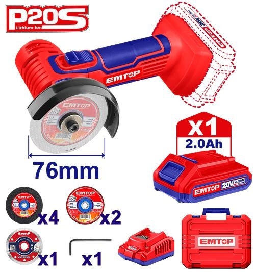 عرض (اشتري صاروخ 3" شحن 20V مع 1 بطارية وشاحن عدد2    ELAG76017   واحصل على فيابر 30 قطعة  مشكل 3" مجانا   ECGD07630 ) 