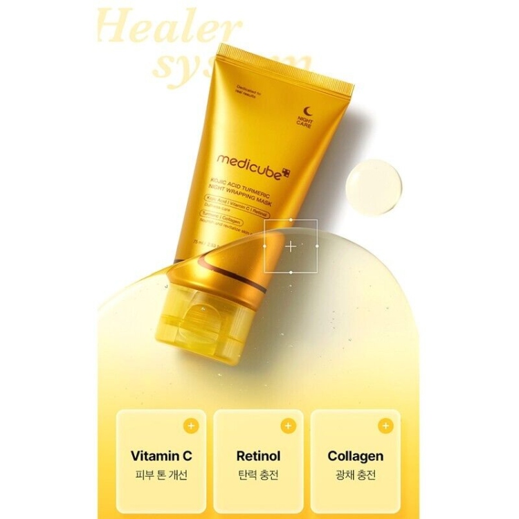قناع الليلي من Medicube – Kojic Acid Turmeric Overnight Wrapping Mask