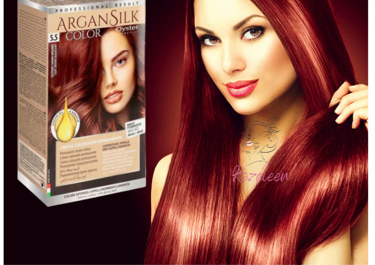 OYSTER ARGAN SILK COLOR 5/5 (MAHAGONY RED ) احمر ماهاجوني 