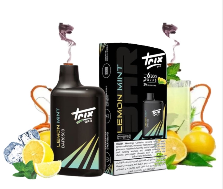 Trix Bar Lemon Mint 6500 Puff Rechargeable Disposable 