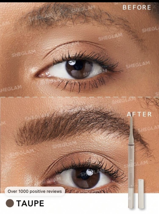 SHEGLAM Brows On Demand 2-In-1 Brow Pencil - Taupe  Waterproof 