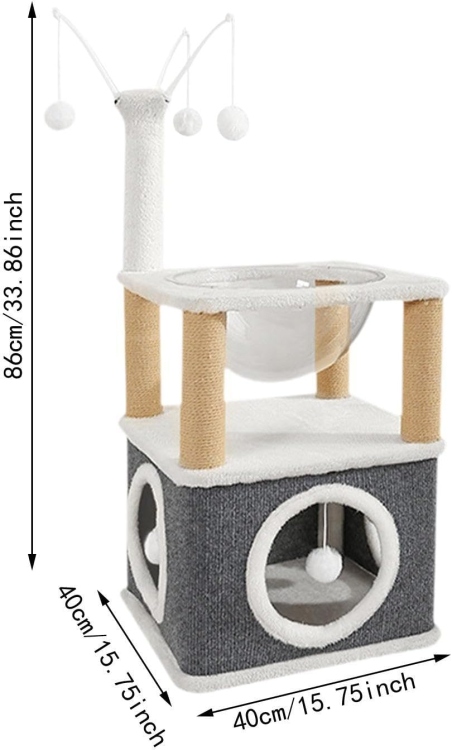 Multi-Layer Cat Climbing Frame with a Cozy Cat Bed, Durable Scratching Board, And Warm Cat House for Relaxation.