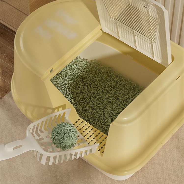  Jumbo  Litterbox Hooded Cat Litter Pan, Semi-Enclosed Litter Box, Large Litter Box for Small to Large Sized Cats Cat Litter Tray(Green)
