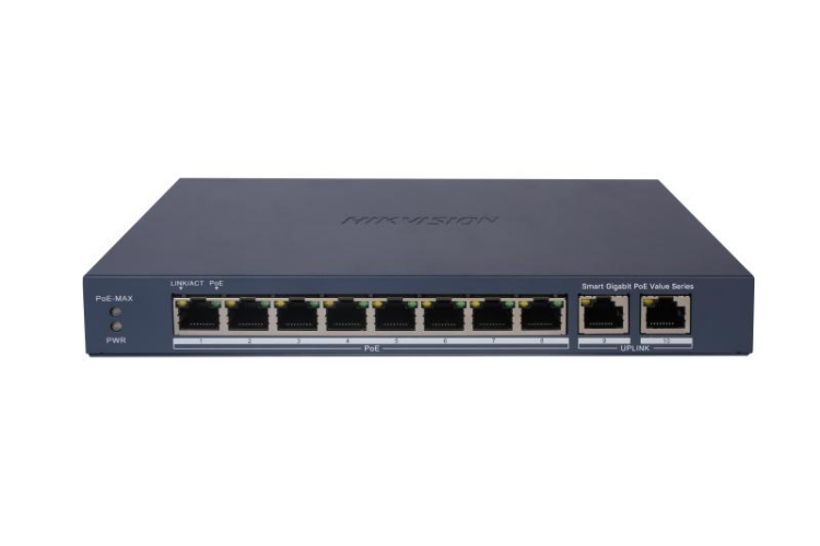 HIKVISION SWITCH 8POE 2UPLINK DS-3E1510P-EI/M 10/100/1000 60W SMART