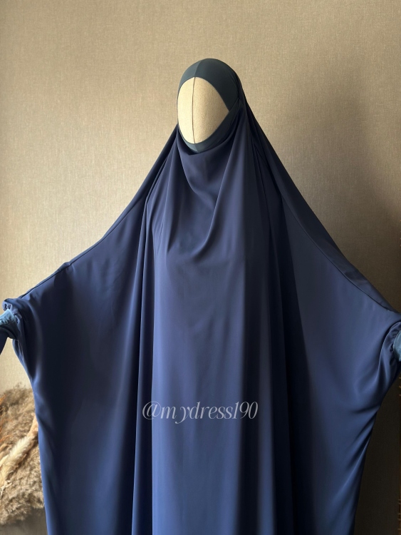 عباءة رأس من الكريب – بأكمام وقمطة قطنية مطاطية