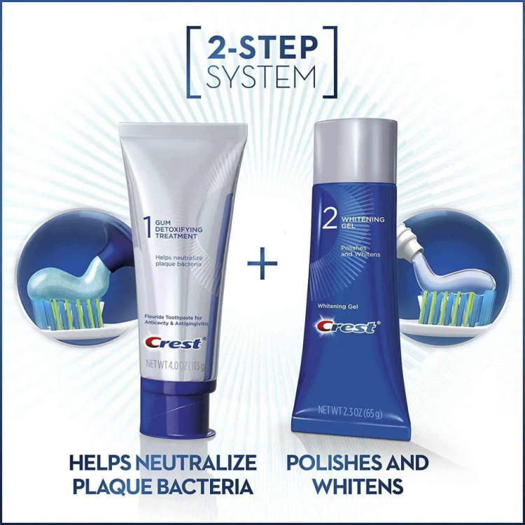 crest gum detoxify + whitening two-step toothpaste ‎طقم معجون اسنان كرست بروفيشنال بخطوتين