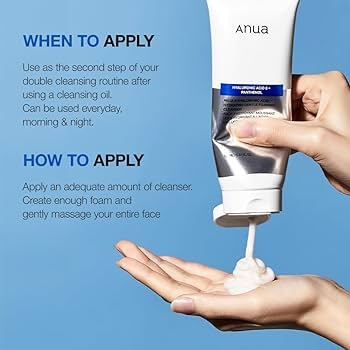 Anua 8 Hyaluronic Acid Gentle Foaming Cleanser غسول الهايلرونيك اسد من انوا