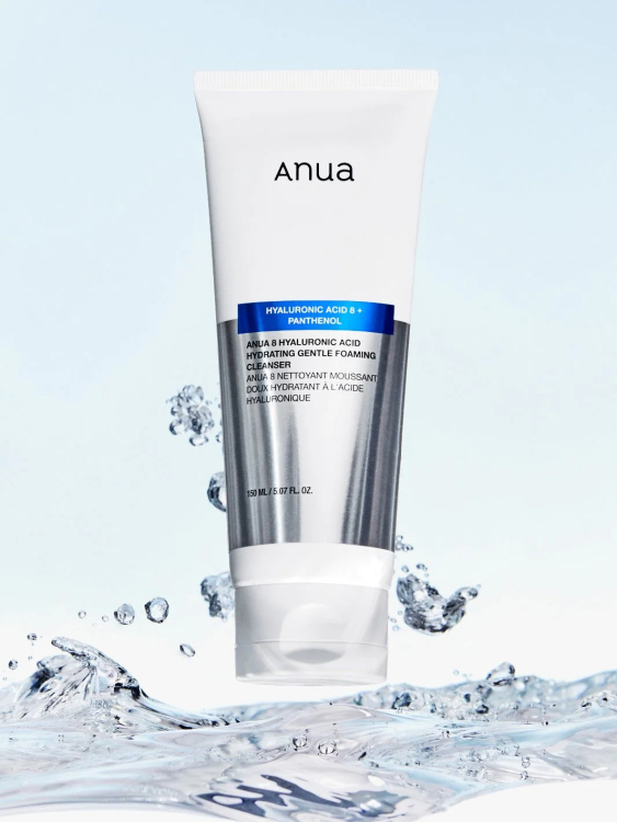 Anua 8 Hyaluronic Acid Gentle Foaming Cleanser غسول الهايلرونيك اسد من انوا