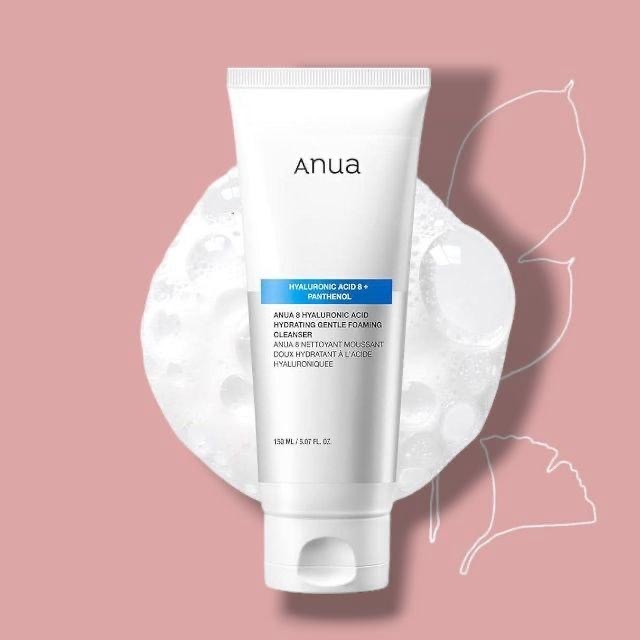 Anua 8 Hyaluronic Acid Gentle Foaming Cleanser غسول الهايلرونيك اسد من انوا