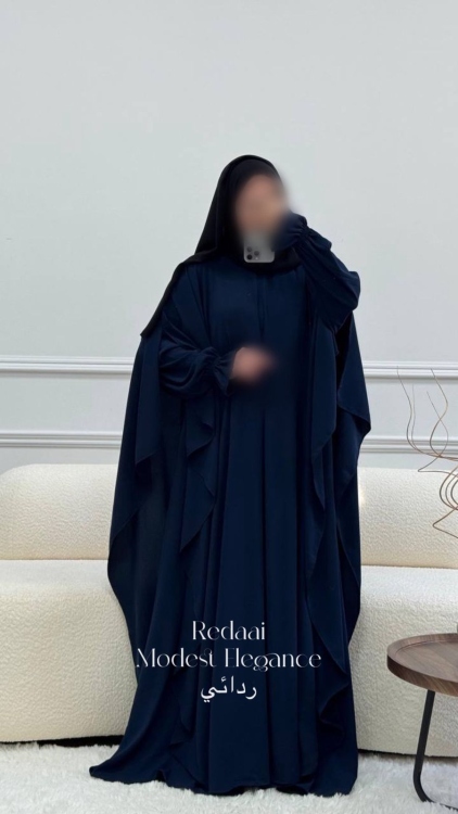 فستان فراشة قطعتين -فستان كلوش + كاب مفتوح - قماش رويال السعودي 