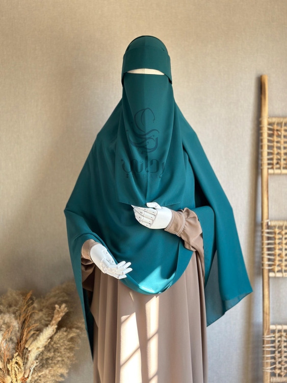 نقاب ماليزي قطعتين - مقاس 200*100 - شيفون طبي سعودي