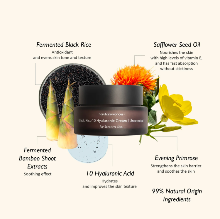 Haruharu Wonder, Black Rice Hyaluronic Cream Unscented