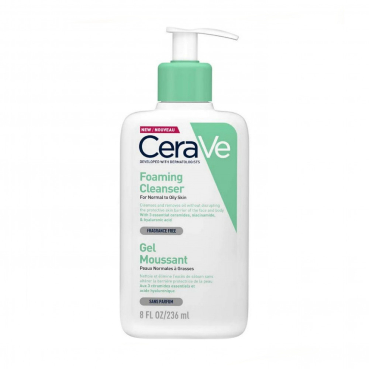 سيرافي غسول رغوي لتنظيف وتصفية الوجة -236ملFoaming Cleanser Face and Body for Normal to Oily Skin 236 mL , CeraVe