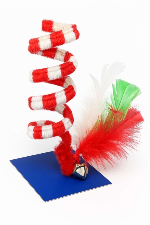 Spring feather cat toy