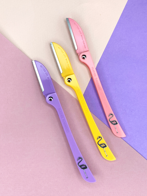 Feather, Flamingo Razors (1 packet- 3pcs)صناعة اليابان
