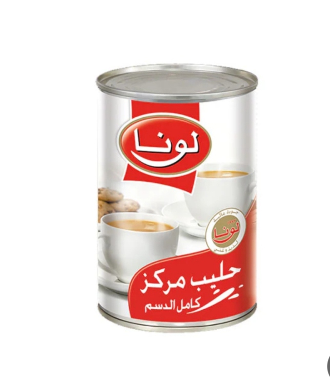 حليب لونا مبخر كامل الدسم 400 غرام 