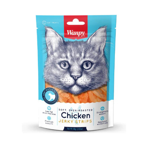 Cat Treats Wanpy Soft Chicken Jerky Strips Jerky Chicken Fillet Strips 80 g