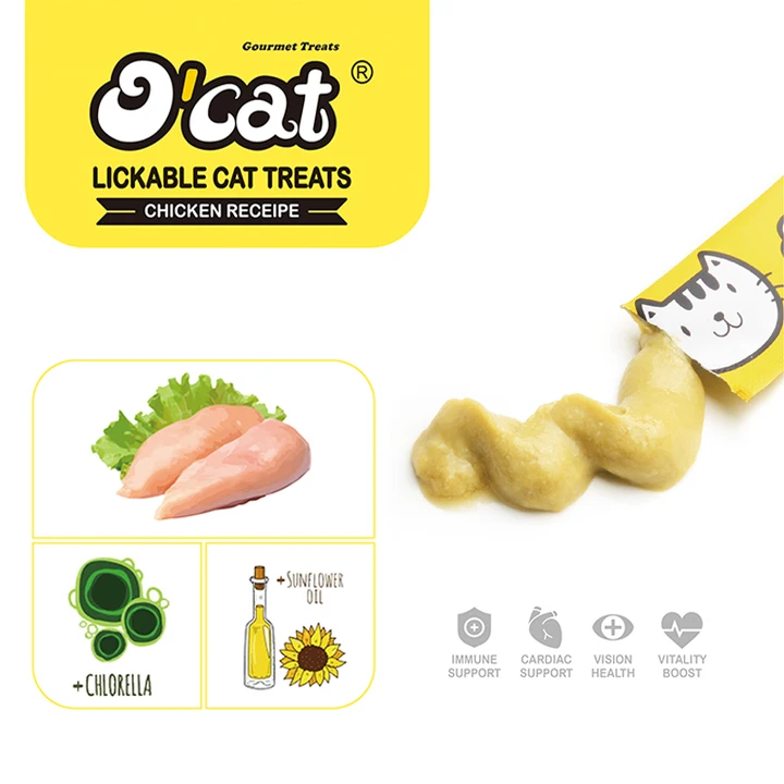 او كات-مكافآت كريمية للقطط بنكهة الدجاج