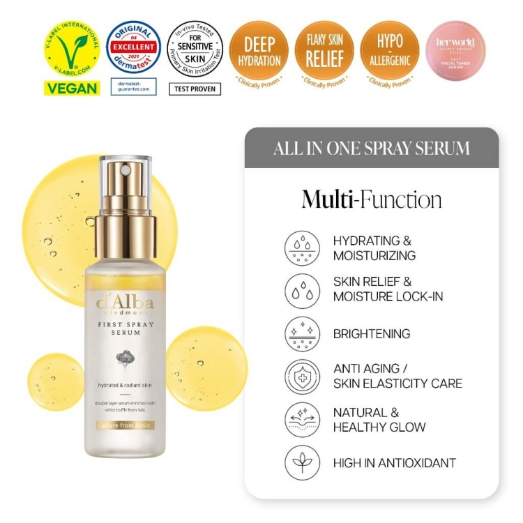 D’Alba White Truffle First Spray سيروم بخاخ مضيء للبشرة بالكمأ الابيض