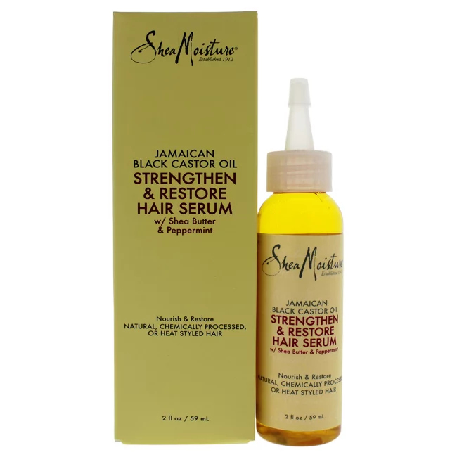 SheaMoisture, Jamaican Black Castor Oil, Strengthen & Restore Hair Serum, 2 fl oz (59 ml)