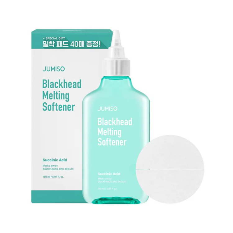 JUMISO Blackhead Melting Softener & Cotton Pad Set  محلول مذيب الرؤوس السوداء 