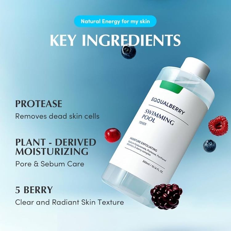 EQQUALBERRY – SWIMMING POOL TONER التونر النباتي لترطيب وتقشير ناعم