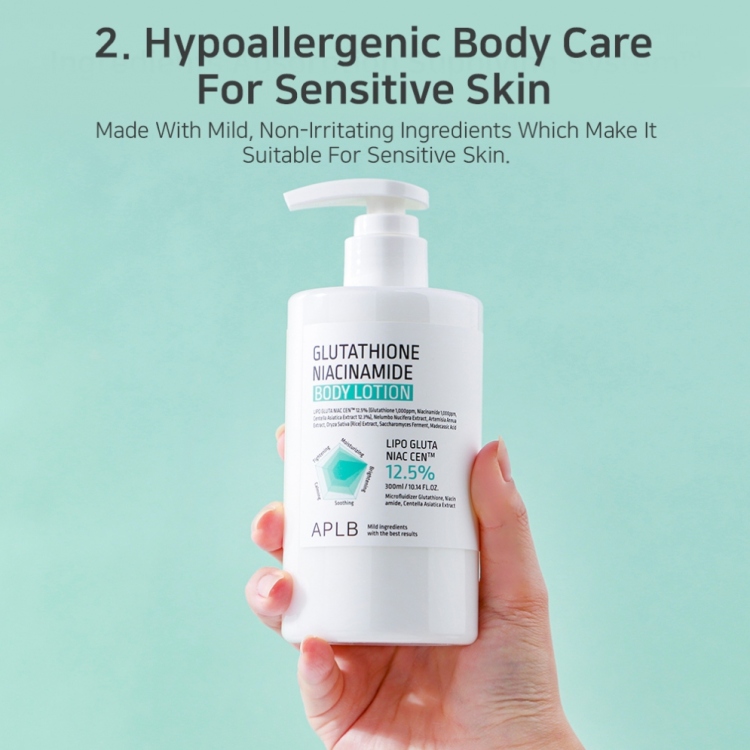 Aplb GLUTATHIONE NIACINAMIDE BODY LOTION لوشن لترطيب وتفتيح الجسم 