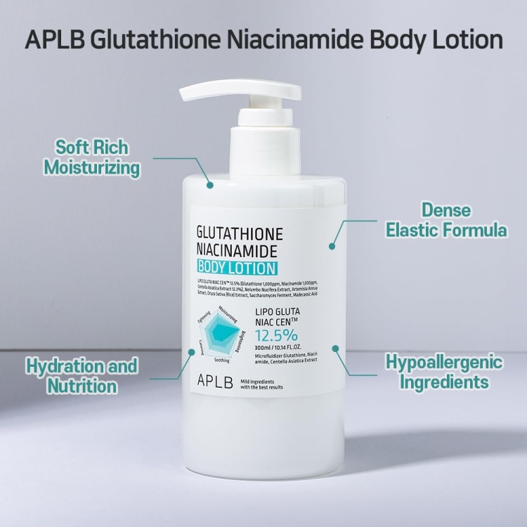 Aplb GLUTATHIONE NIACINAMIDE BODY LOTION لوشن لترطيب وتفتيح الجسم 