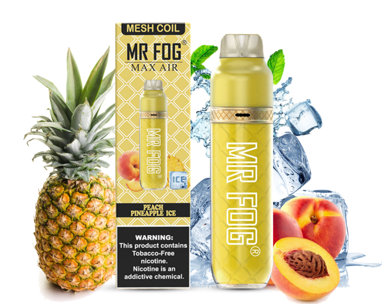 Mr. Fog Max Air Peach Pineapple Ice, 3000 Puffs ,Disposable, Vape Device 