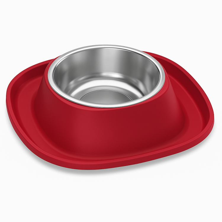 وعاء طعام فردي من الفولاذ المقاوم للصدأ بقاعدة ناعمة