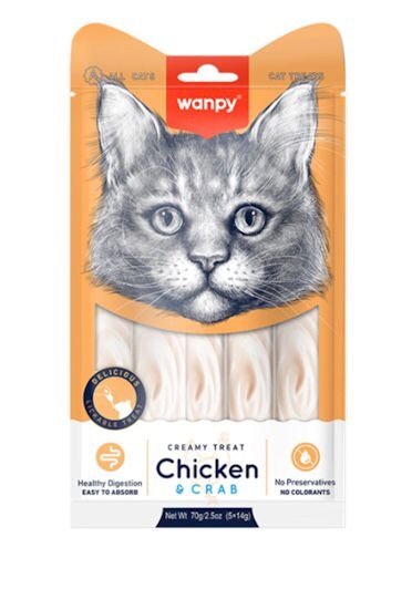 Wanpy creamy treat chicken with crab