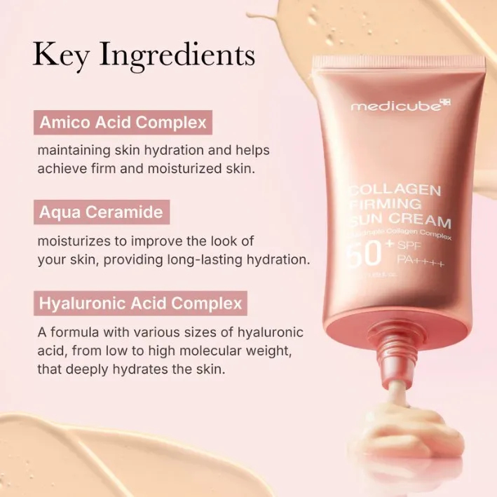 Medicube collagen firming sun cream كريم حماية وعناية للبشرة في خطوة واحدة! 