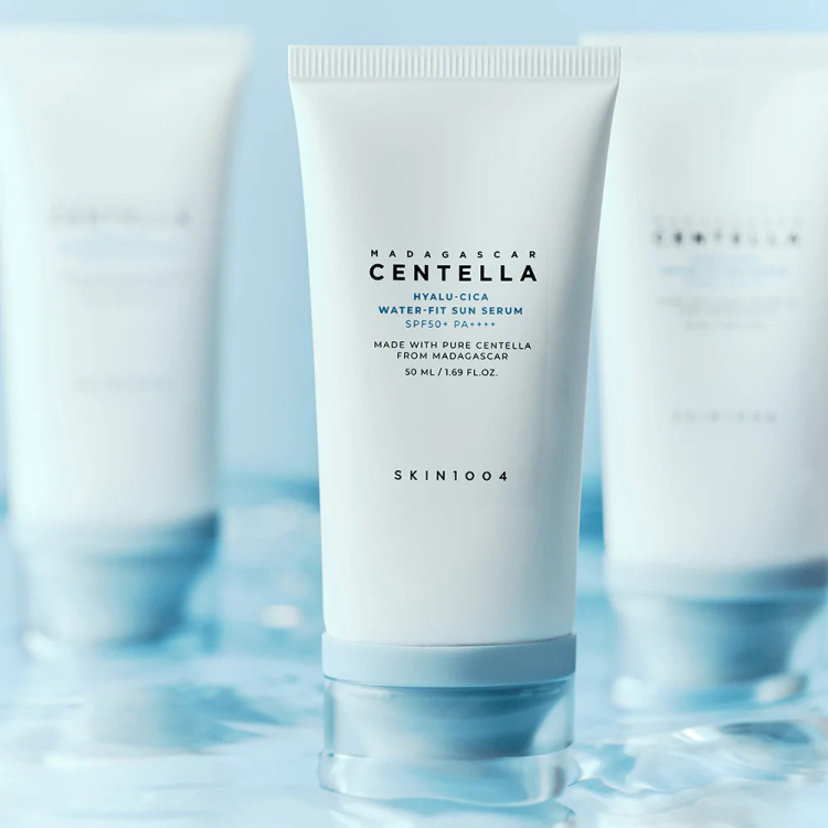 Skin1004 Madagascar Centella Hyalu-Cica Water-Fit Sun واقي الشمس سنتيالا.