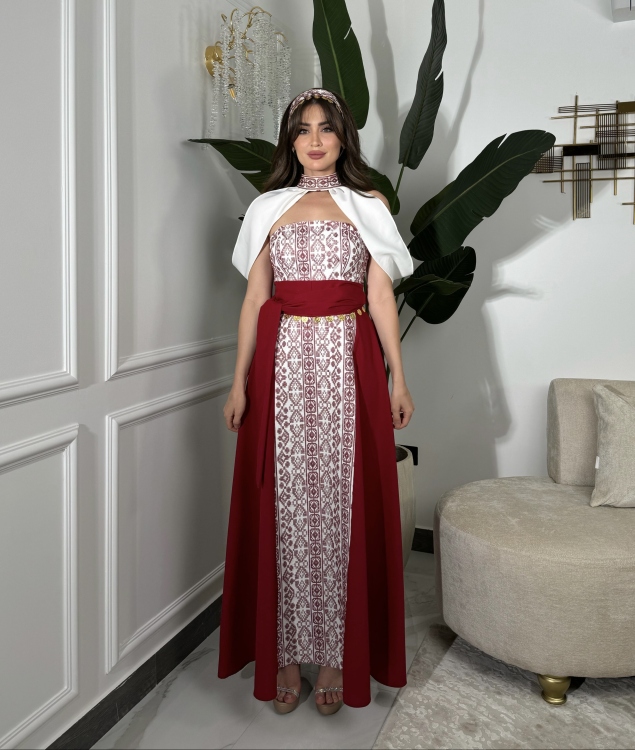 Henna Embroidery Dress(RED)