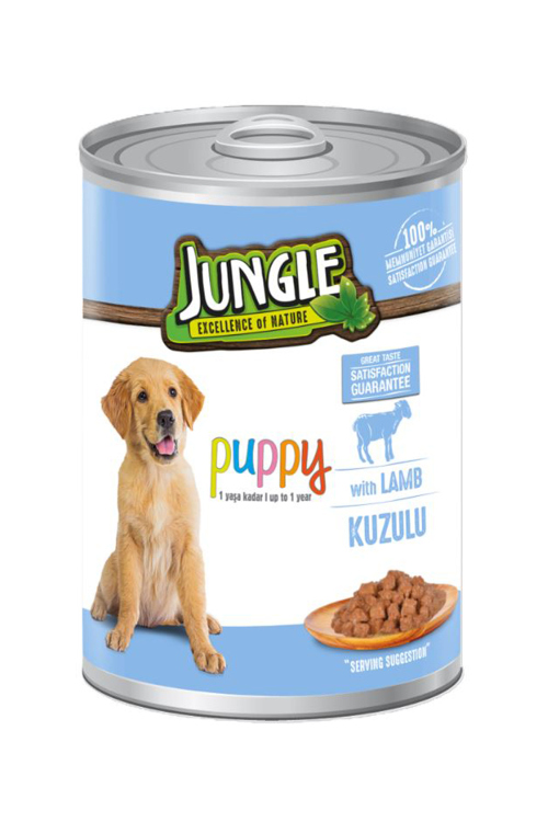 Jungle wet food dog puppy عدد 24 علب
